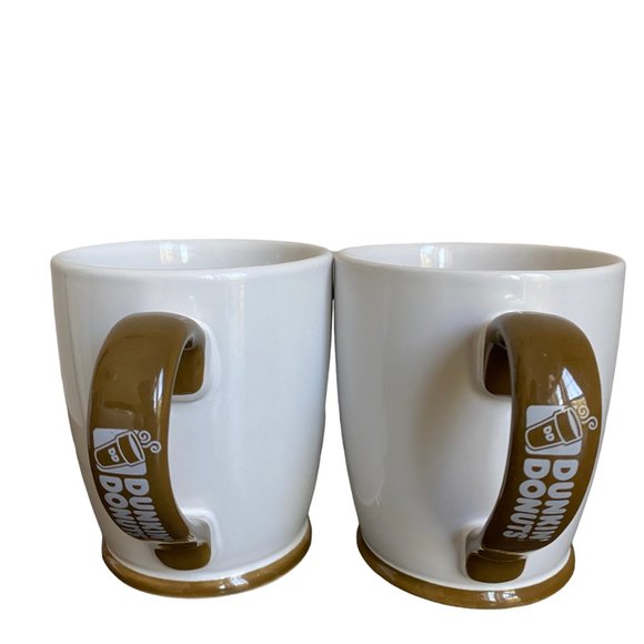 Dunkin' Donuts Large Oversized Ceramic Mugs Pair Set Of 2 - Picture 13 of 16
